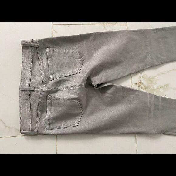 Sz 26 J Brand for Neiman Marcus silver metallic super skinny jeans - Picture 7 of 11